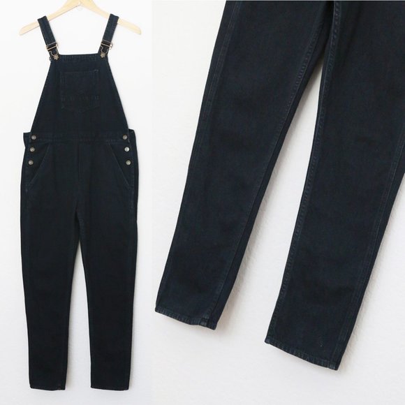 Hudson London Overalls S in Night Train Faded Blue Black Denim Relaxed Fit $245 - Picture 8 of 16